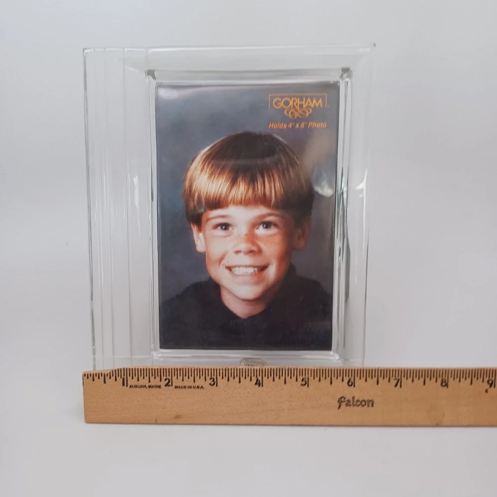 Gorham Full Lead Crystal Picture Frame 4x6 West Germany Tiered Art Deco Clear